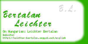 bertalan leichter business card